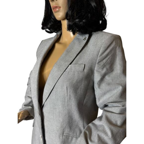 Tommy Hilfiger Two-Button Oxford Chambray Blazer blue preppy chic size 6 - Picture 5 of 16